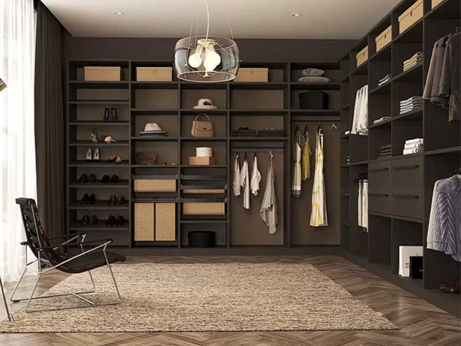 spacious walk-in closet built by SPEC Development in naples, fort myers, fl